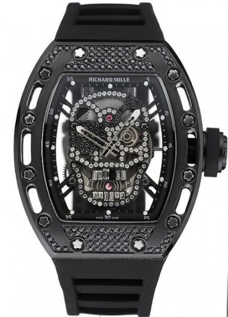 Richard Mille RM 052 Tourbillon Skull titanium with black diamonds Replica Watch